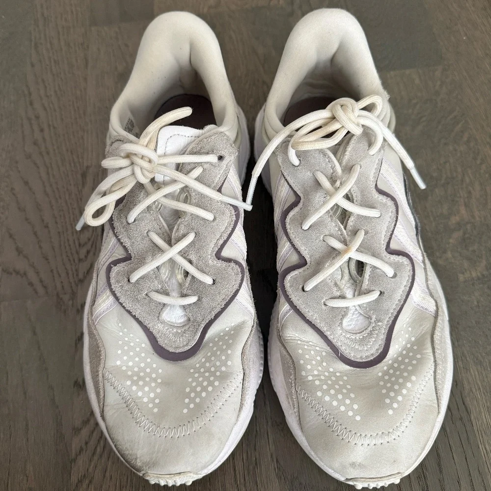 Adidas Ozweego Sneakers in White w/ Purple Accents Size Womens 8.5 - Picture 7 of 11